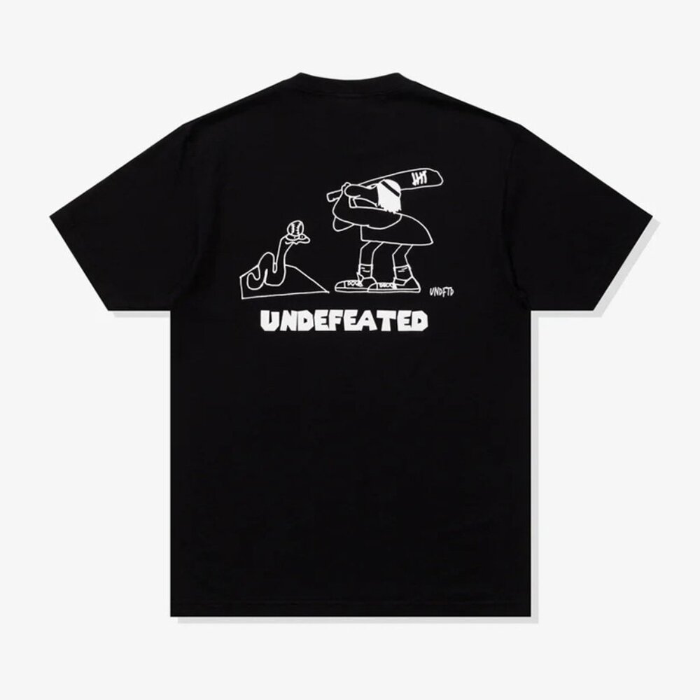 Undefeated Black Baseball Themed Printed T-Shirt